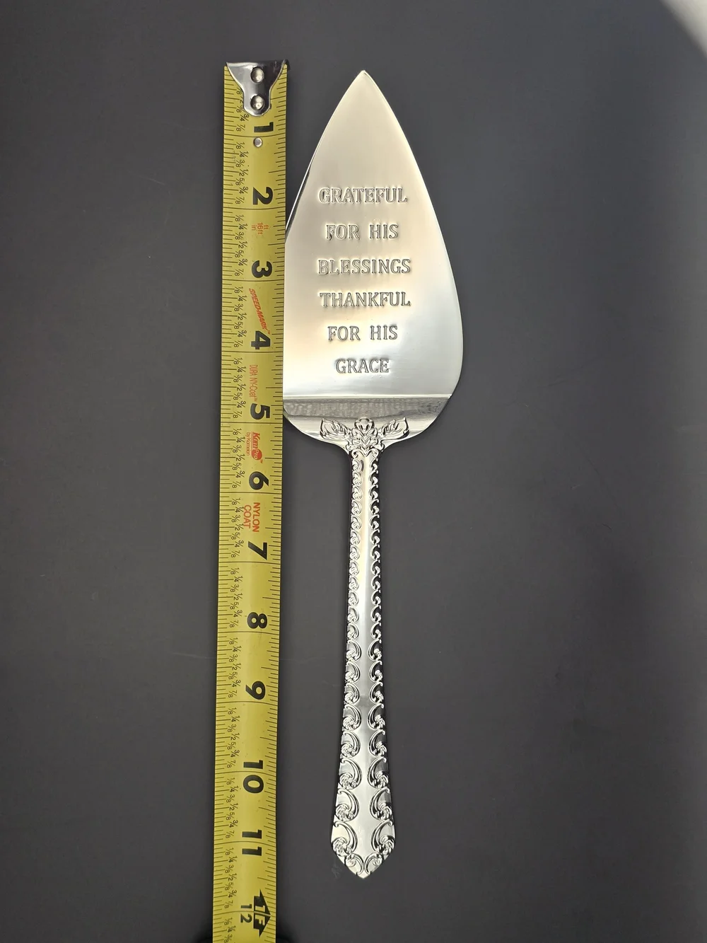 Mary & Martha Grace & Gratitude Silver Pie Cake Dessert Server Thanksgiving